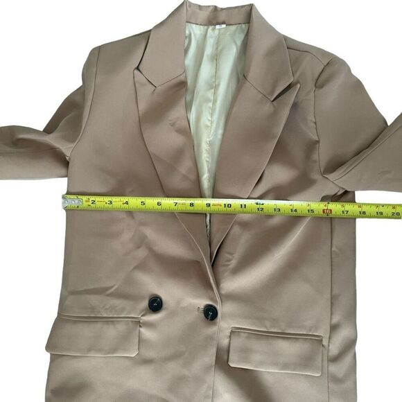 SHEIN BIZwear Double Breasted Lapel Neck Blazer Oversized Size Small S Woman's - Picture 5 of 11